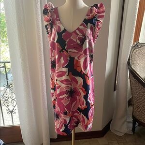 NWT Trina Turk Floral Ruffle Sleeve Dress As Is Size 10